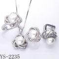 Joyería de imitación de plata 925 Conjunto de joyas de pera para señoritas.